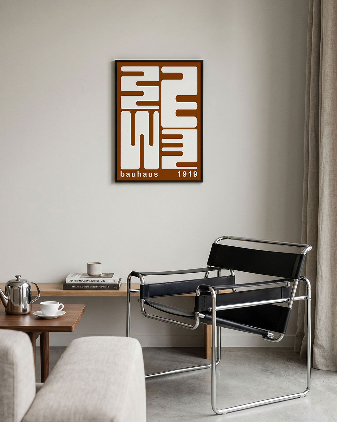 Vorm en lijnenspel – geometrische Bauhaus poster in staand formaat