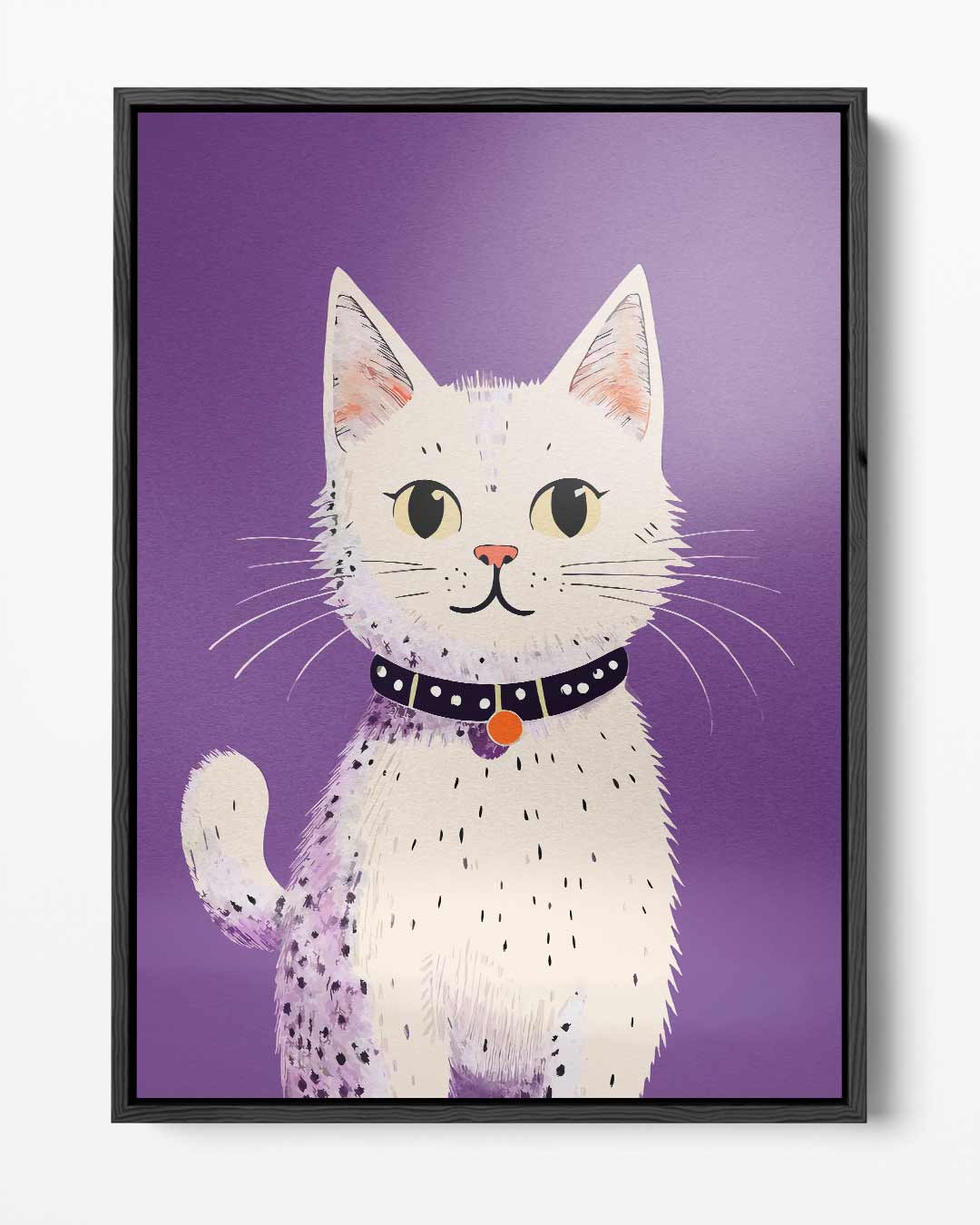 Speelse Kat Illustratie – portret kunstwerk als wanddecoratie