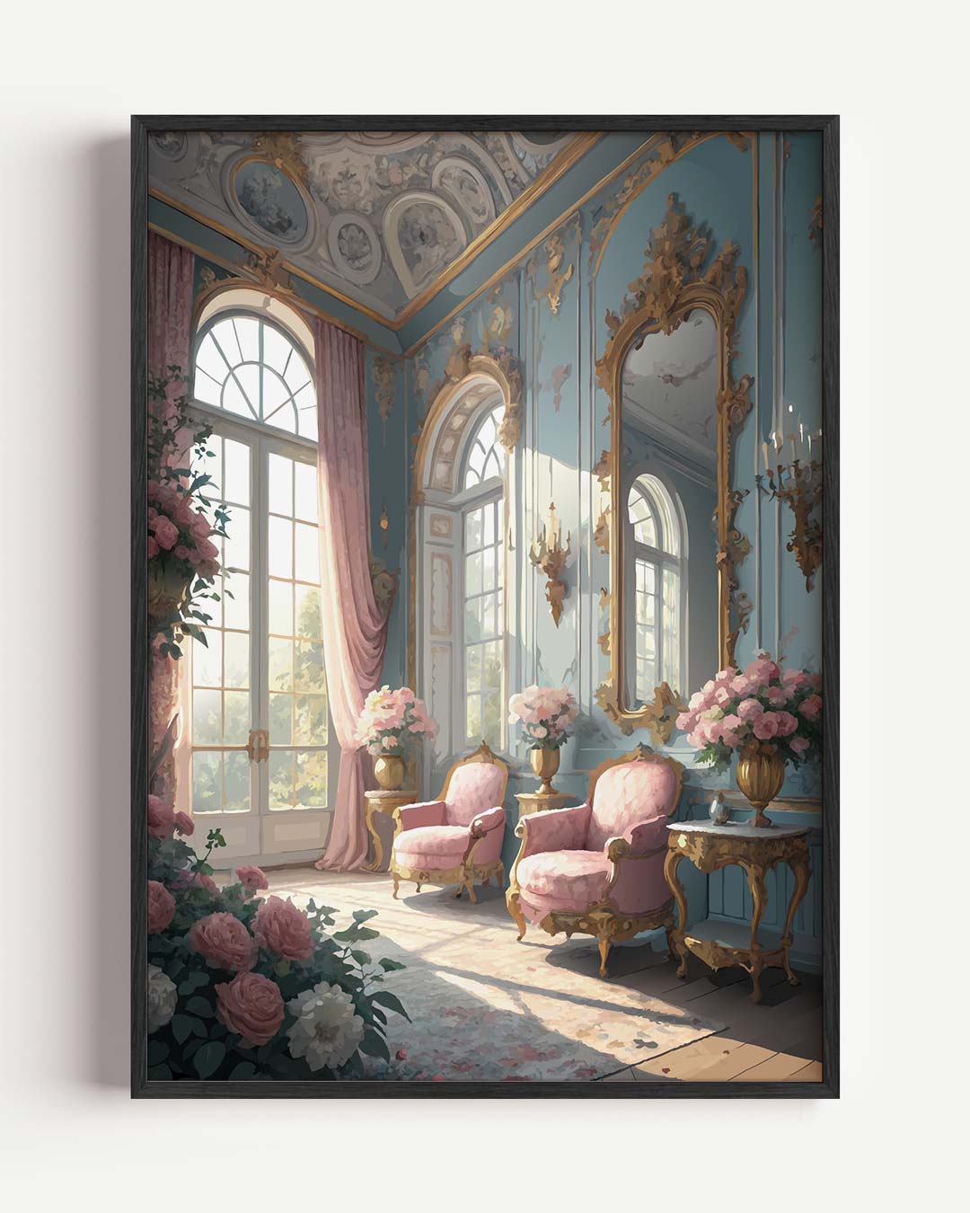 Romantische Bloemenkamer – paas portret poster als wanddecoratie