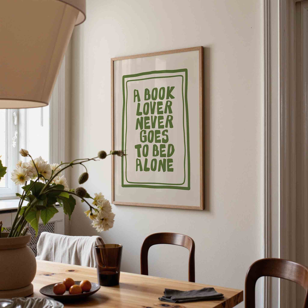 Boekliefhebber quote – eigentijdse illustratie poster in staand formaat