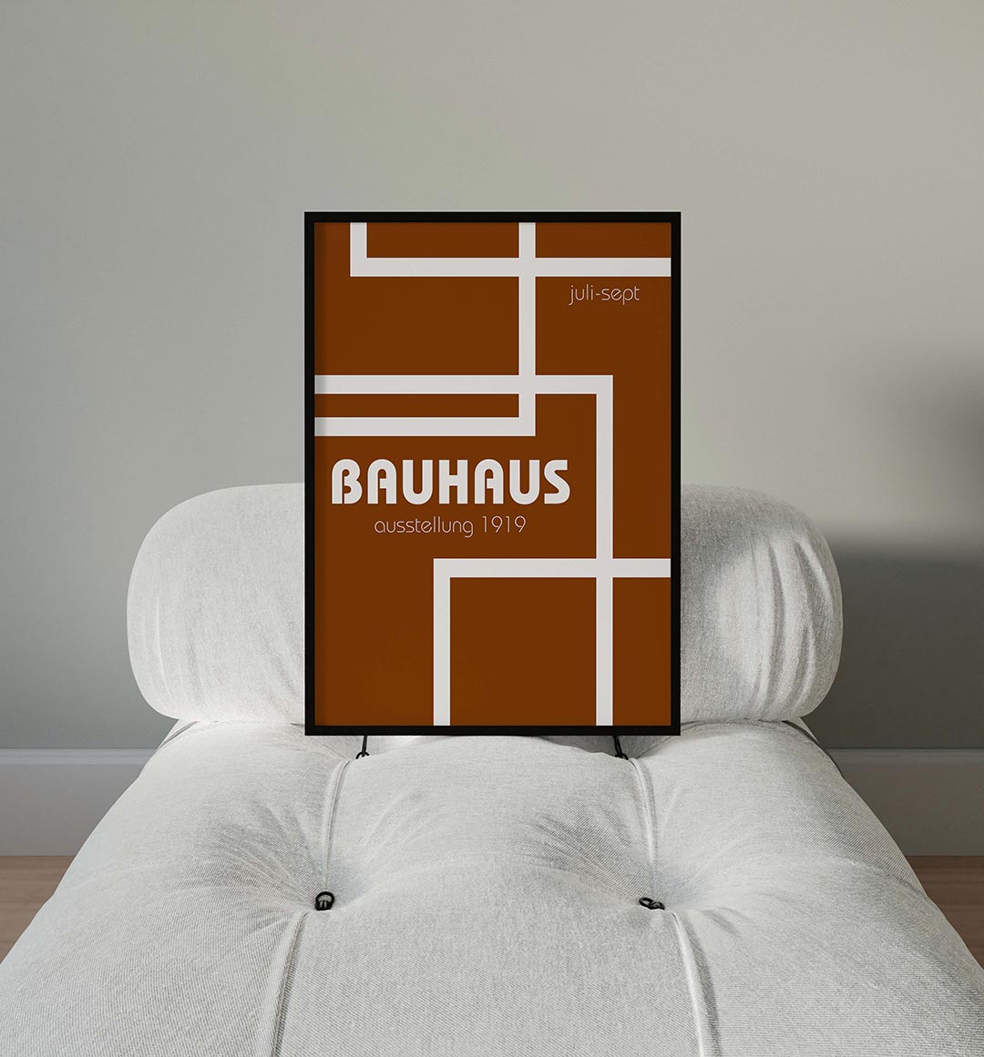 Lijnen en vlakkenspel – moderne Bauhaus wandkunst als poster