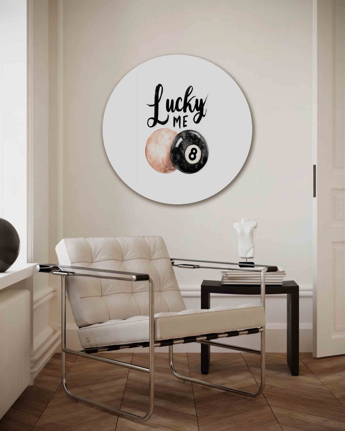 Lucky me – Pop Art muurcirkel als ronde wanddecoratie
