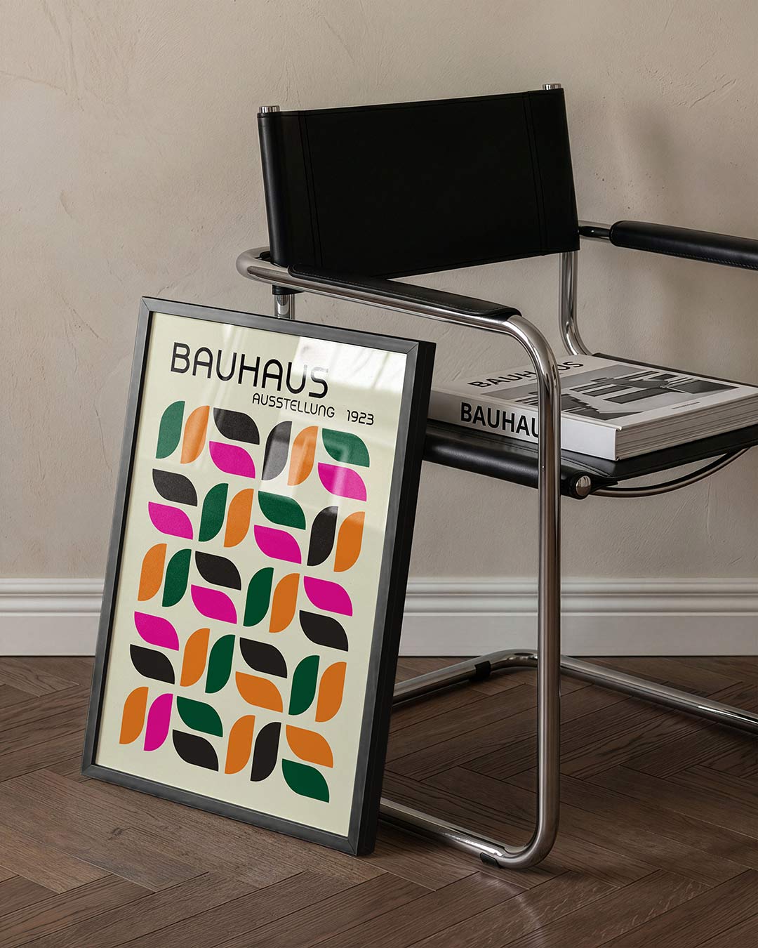 Vormritme en kleur – staande Bauhaus poster voor aan de muur