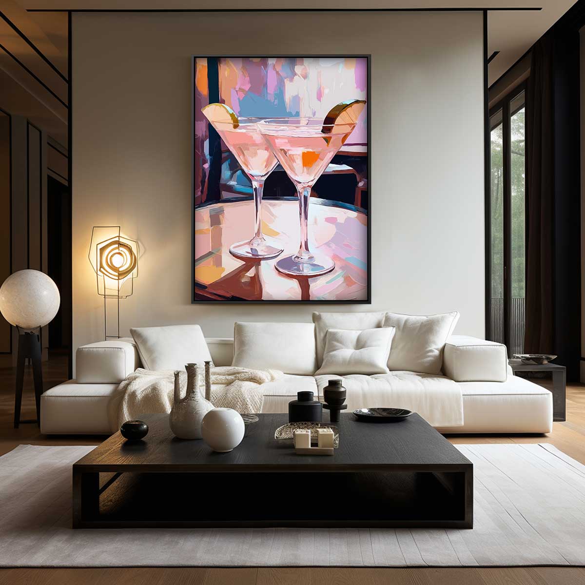 Cocktail Avondturen – kunstwerk met zwarte baklijst