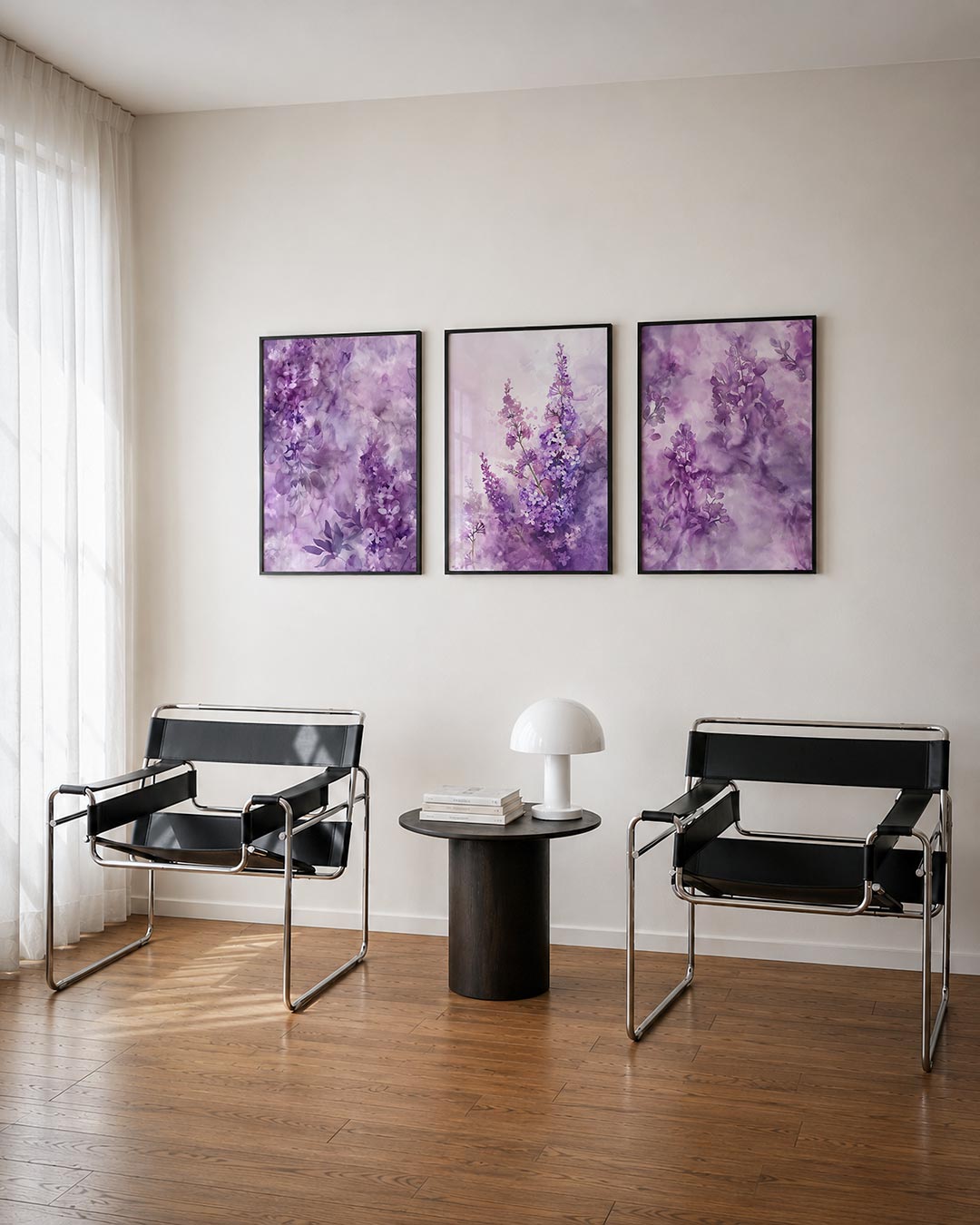 Bloemige vormen posterset – derde productweergave – deze posterset in drie delen toont een speelse mix van