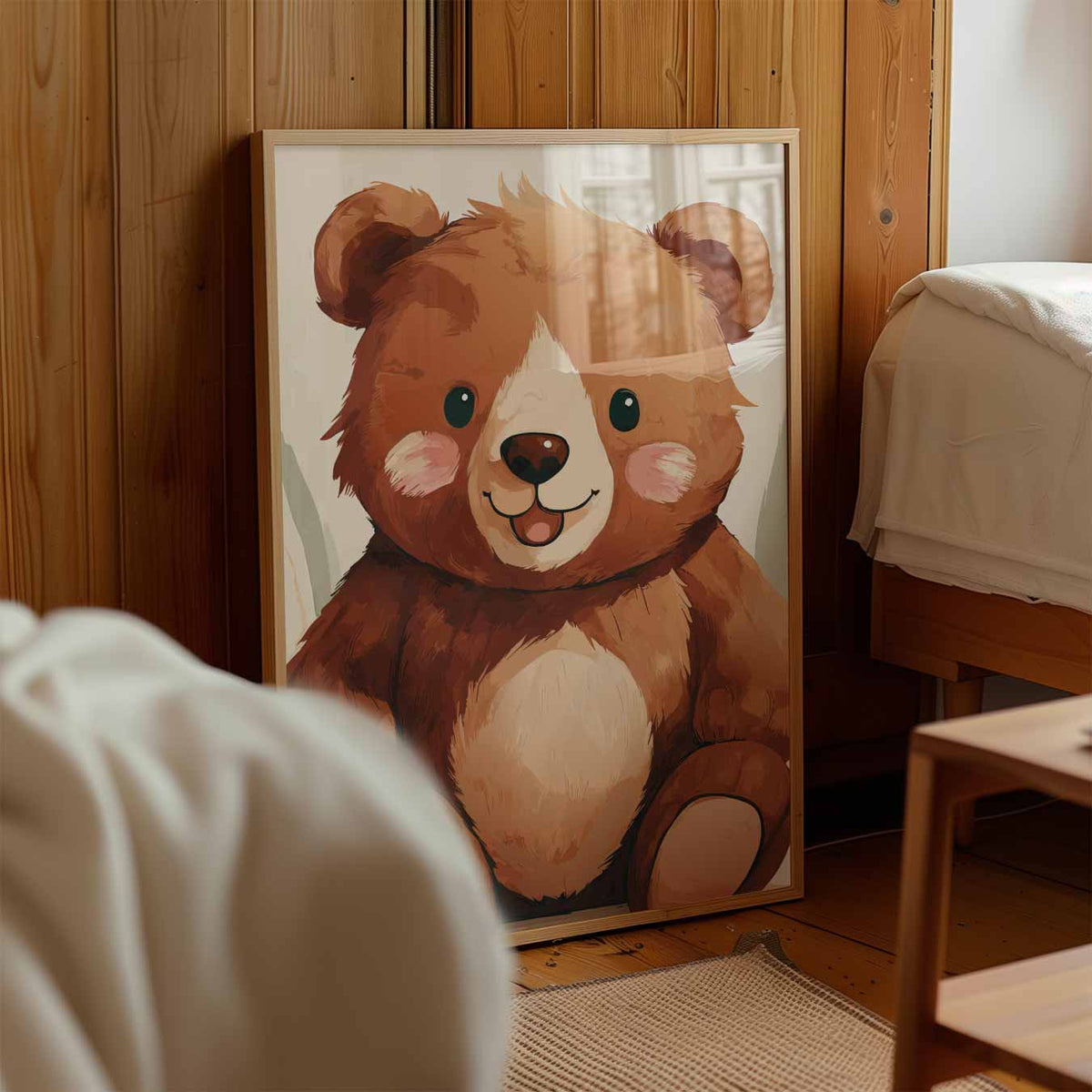 Schattige Knuffelbeer – kinderposter in staand formaat