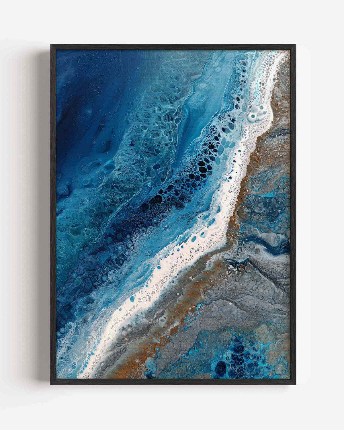 Blauwe golven – abstracte portret poster als wanddecoratie