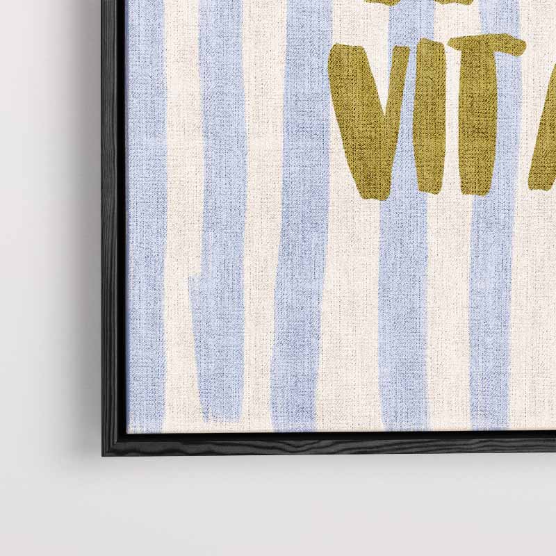 La Dolce Vita Strepen – kunstwerk met zwarte baklijst