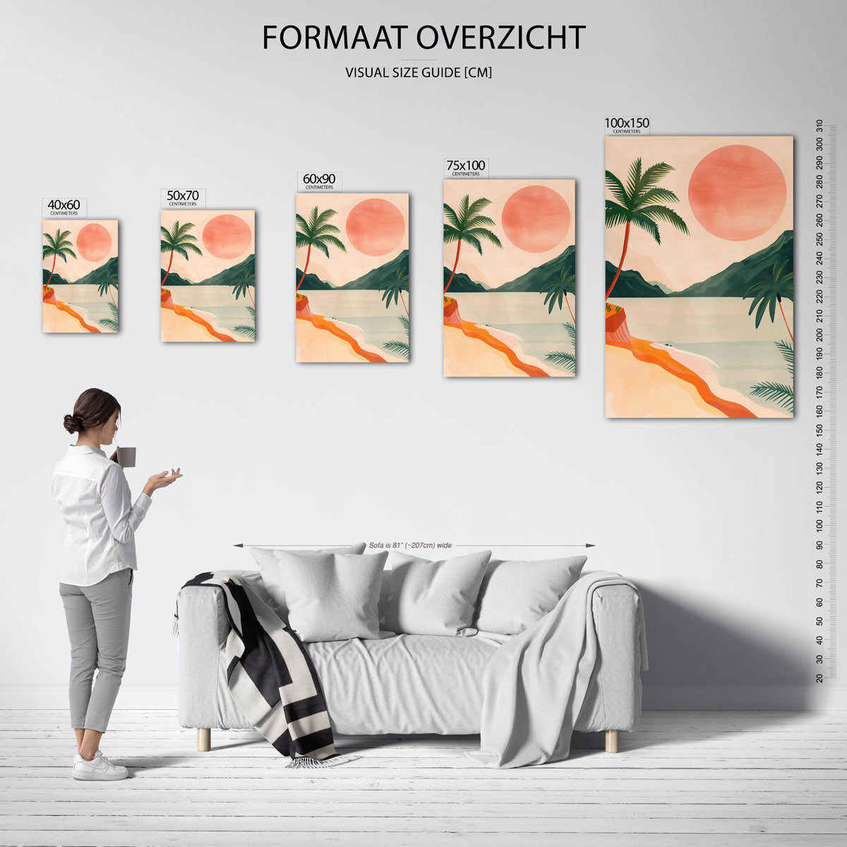 Tropisch landschap – moderne staande wandkunst