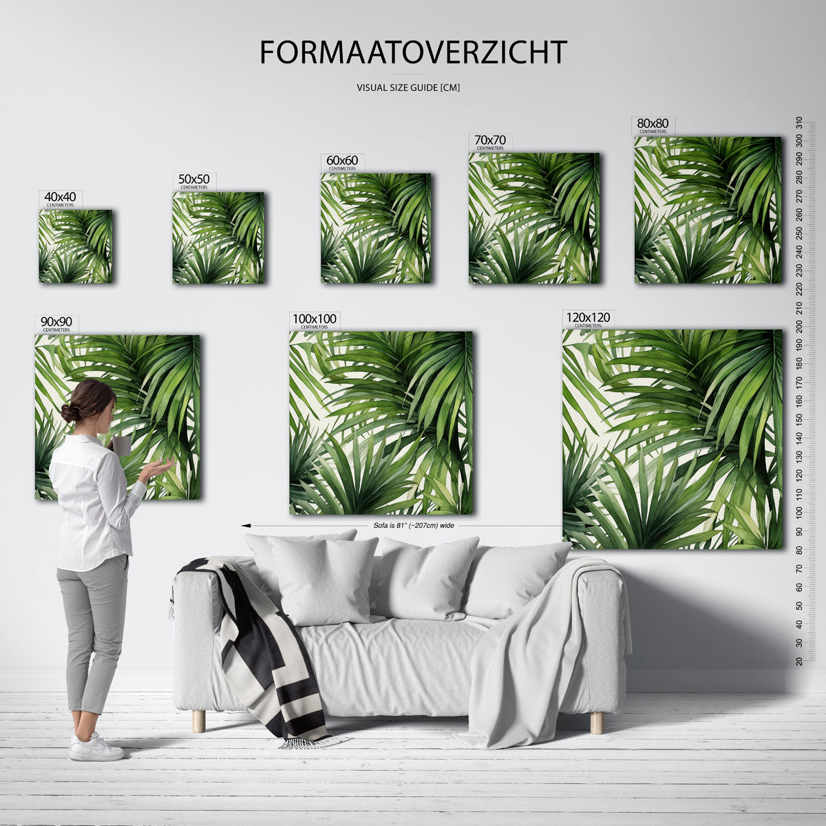 Groene bladeren – tropische wandkunst als vierkante poster