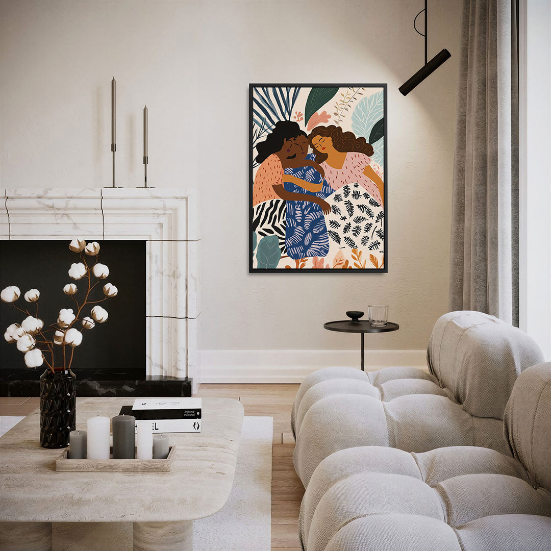 Vriendschap en natuur – staand wanddecoratie kunstwerk