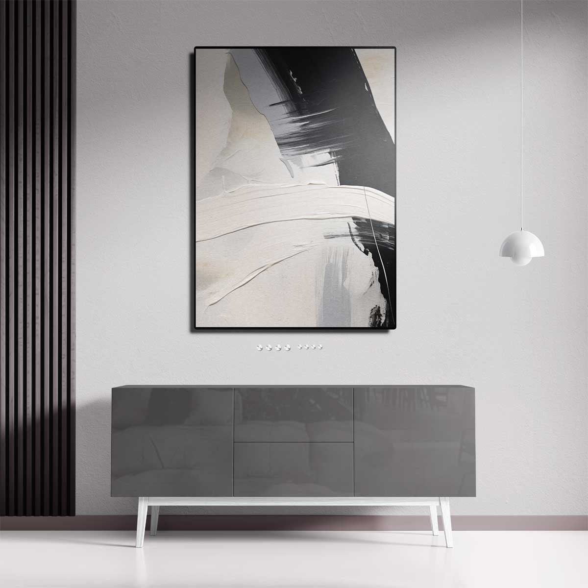 "Abstracte Minimalistische Expressie" – staand kunstwerk voor modern interieur