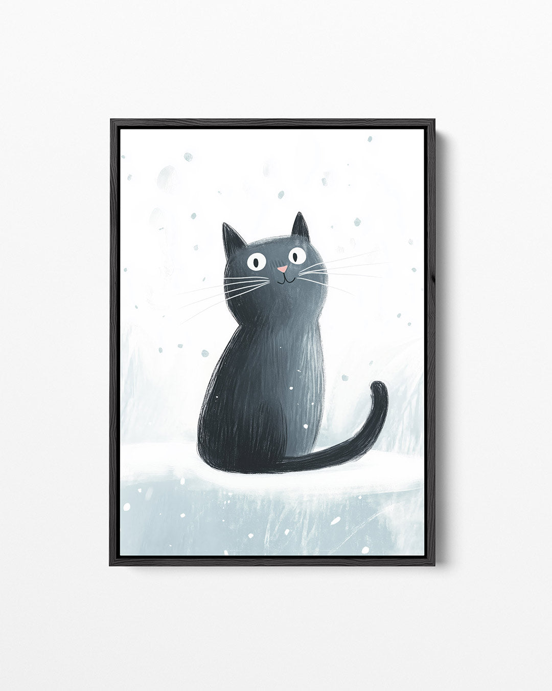Speelse kat illustratie – staand wanddecoratie kunstwerk