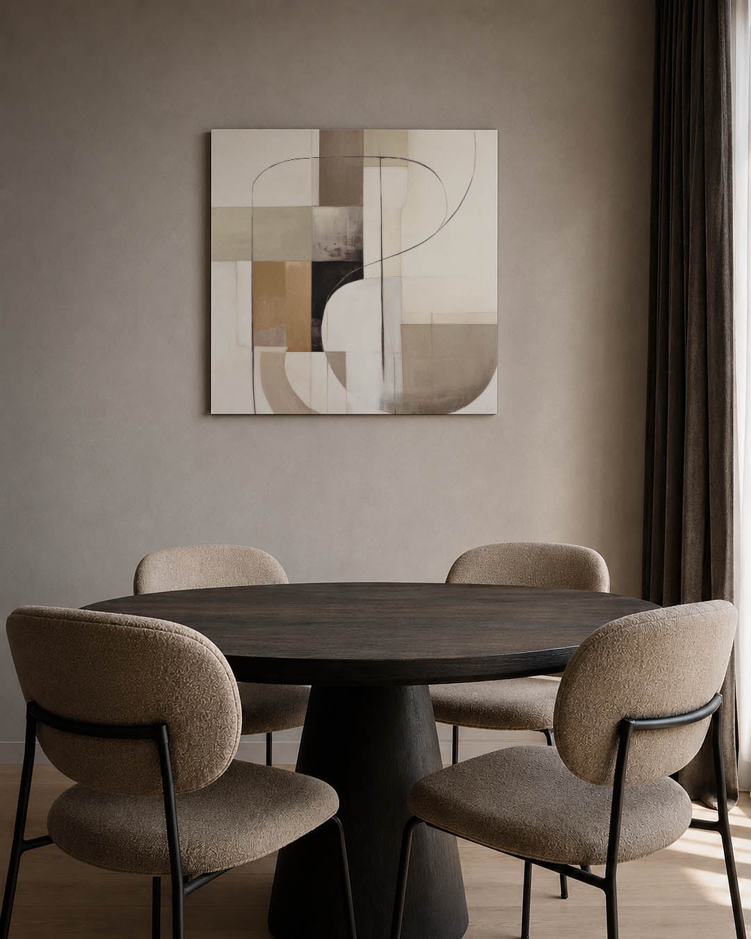 Geometrische vormen kunstwerk – tweede productweergave – dit werk toont een compositie van overlappende rechthoeken en