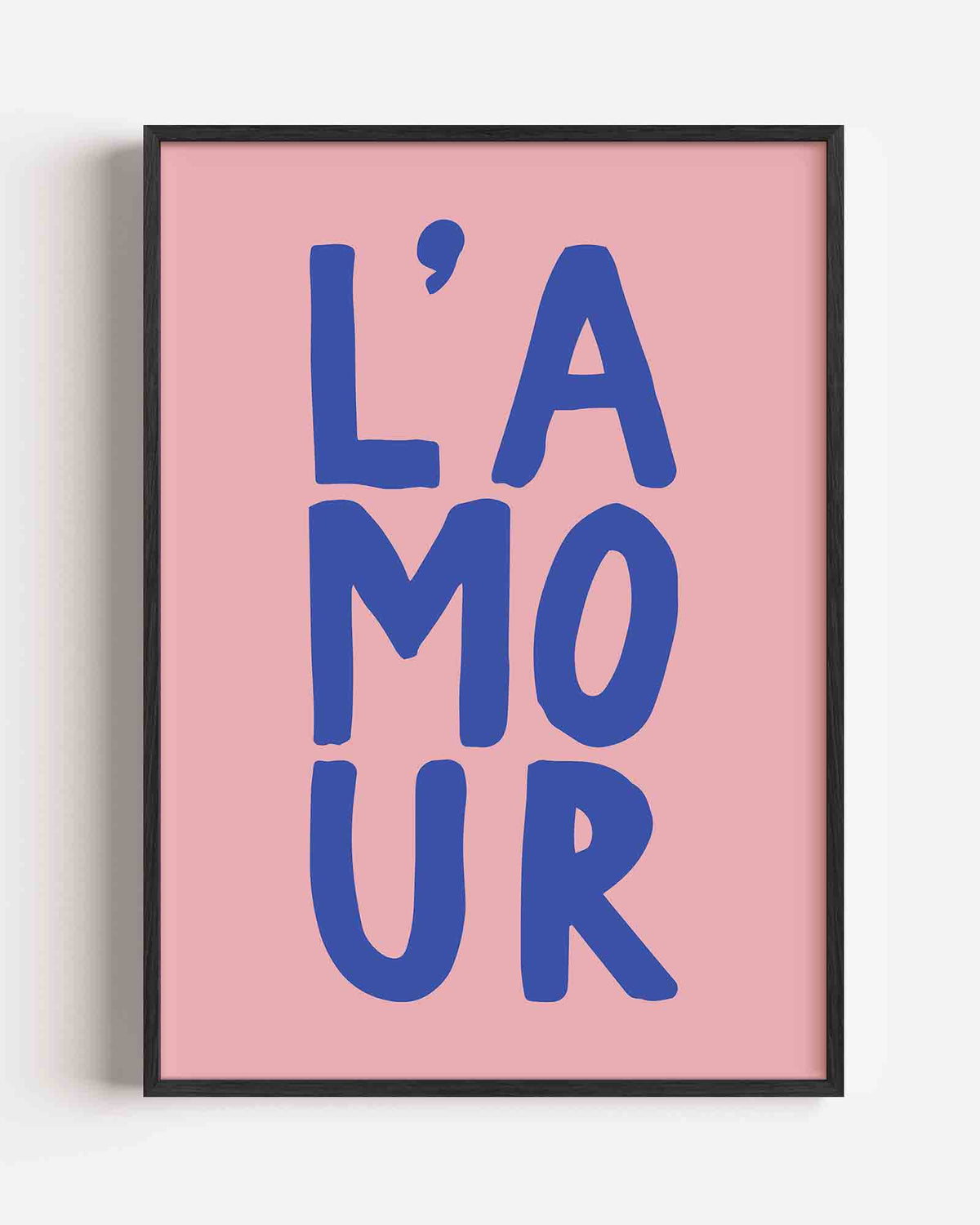 L'amour tekst – kleurrijke abstracte portret poster als wanddecoratie