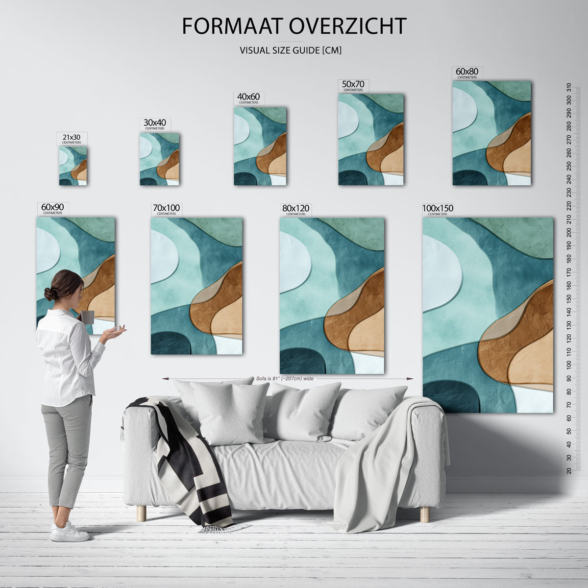 Abstracte vormen – staande muurposter met abstracte vormen