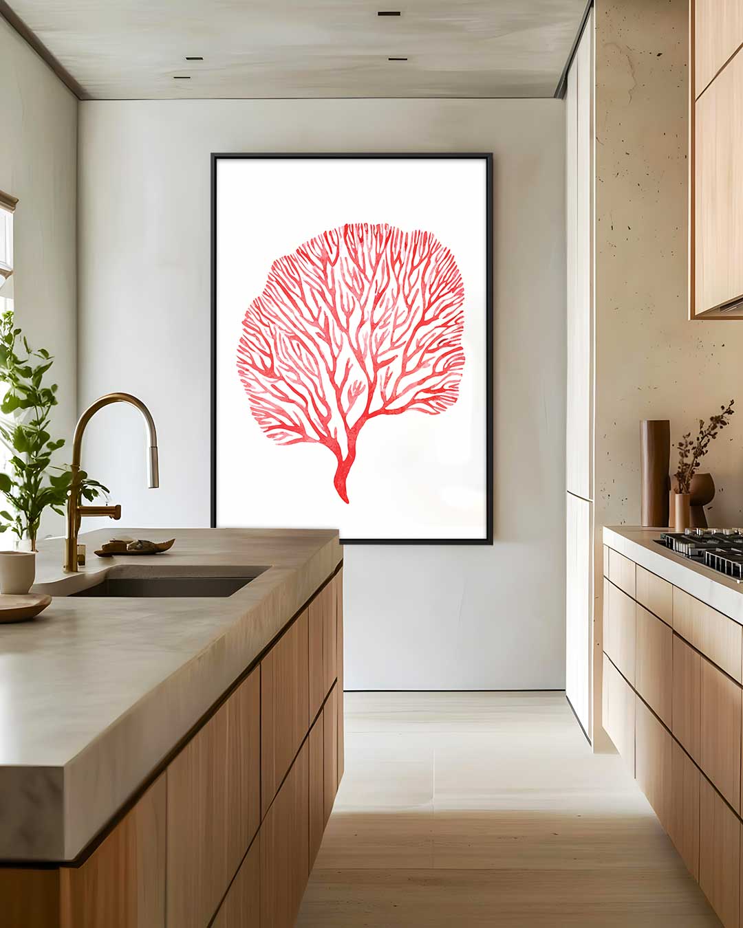 Rode Zeewaaier Schilderij – staand kunstwerk voor modern interieur