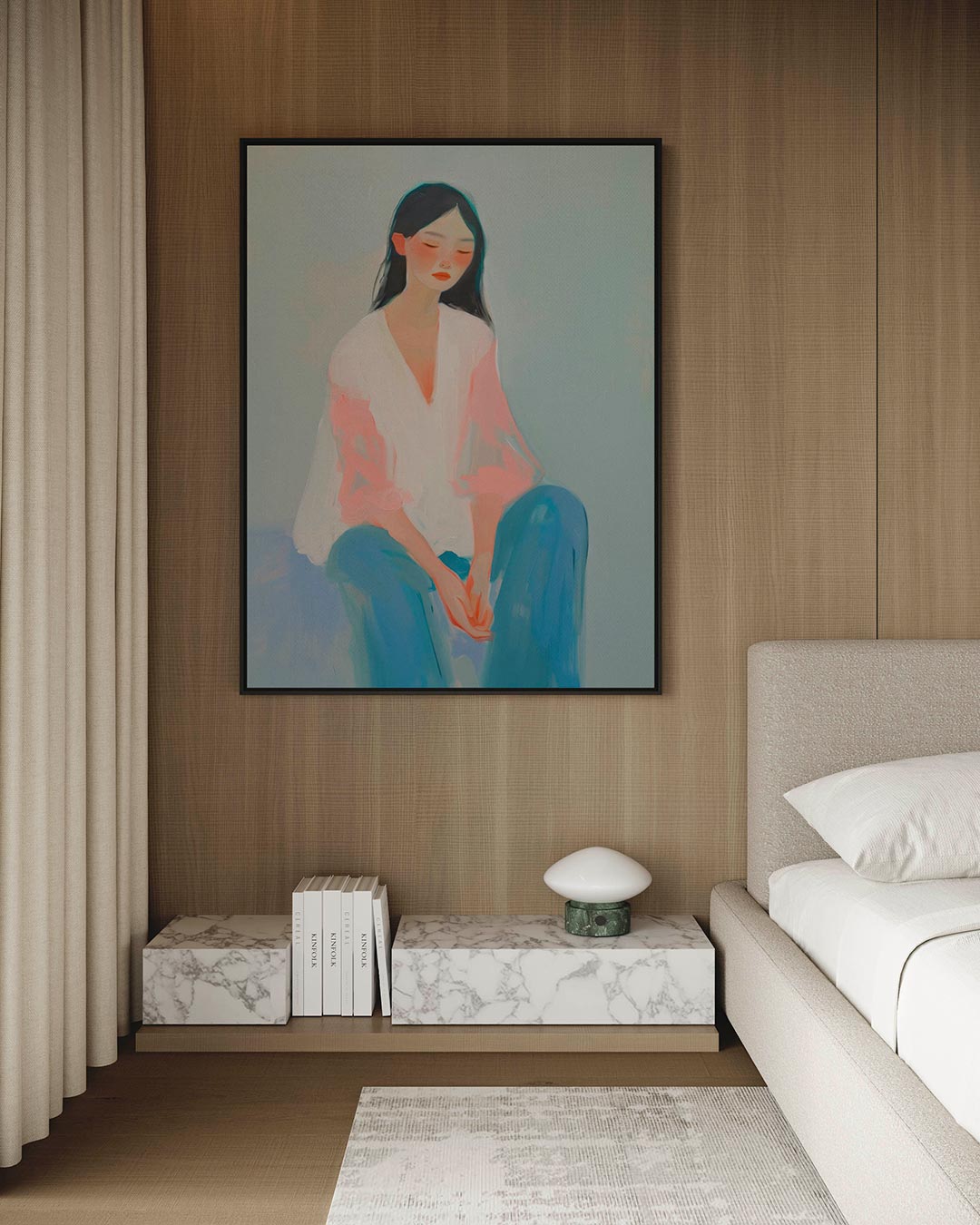 Dromerige vrouw – staand wanddecoratie kunstwerk