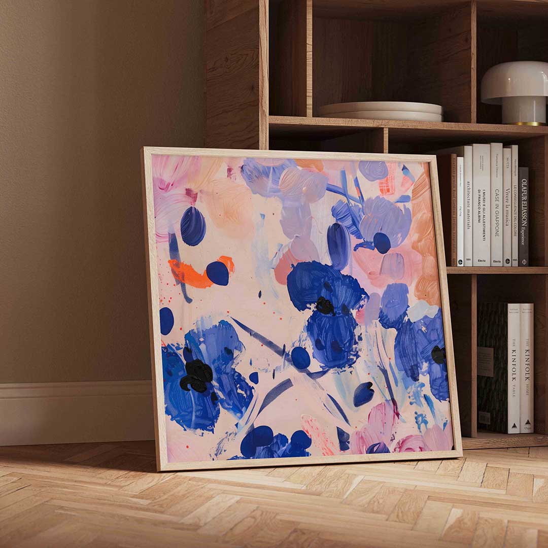 Abstracte bloemen – moderne wandkunst als vierkante poster
