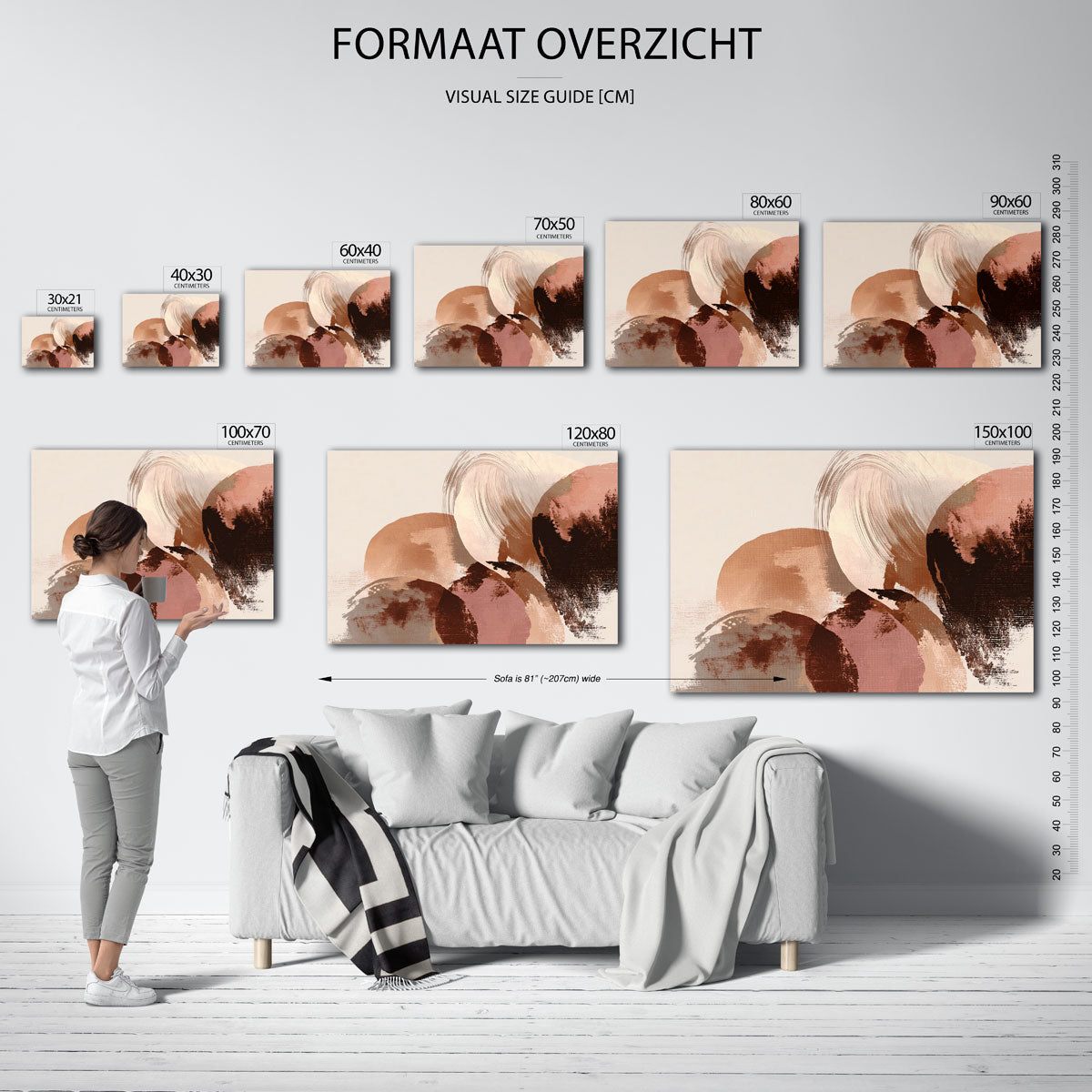 Abstracte vormen – liggende muurposter met abstracte vormen