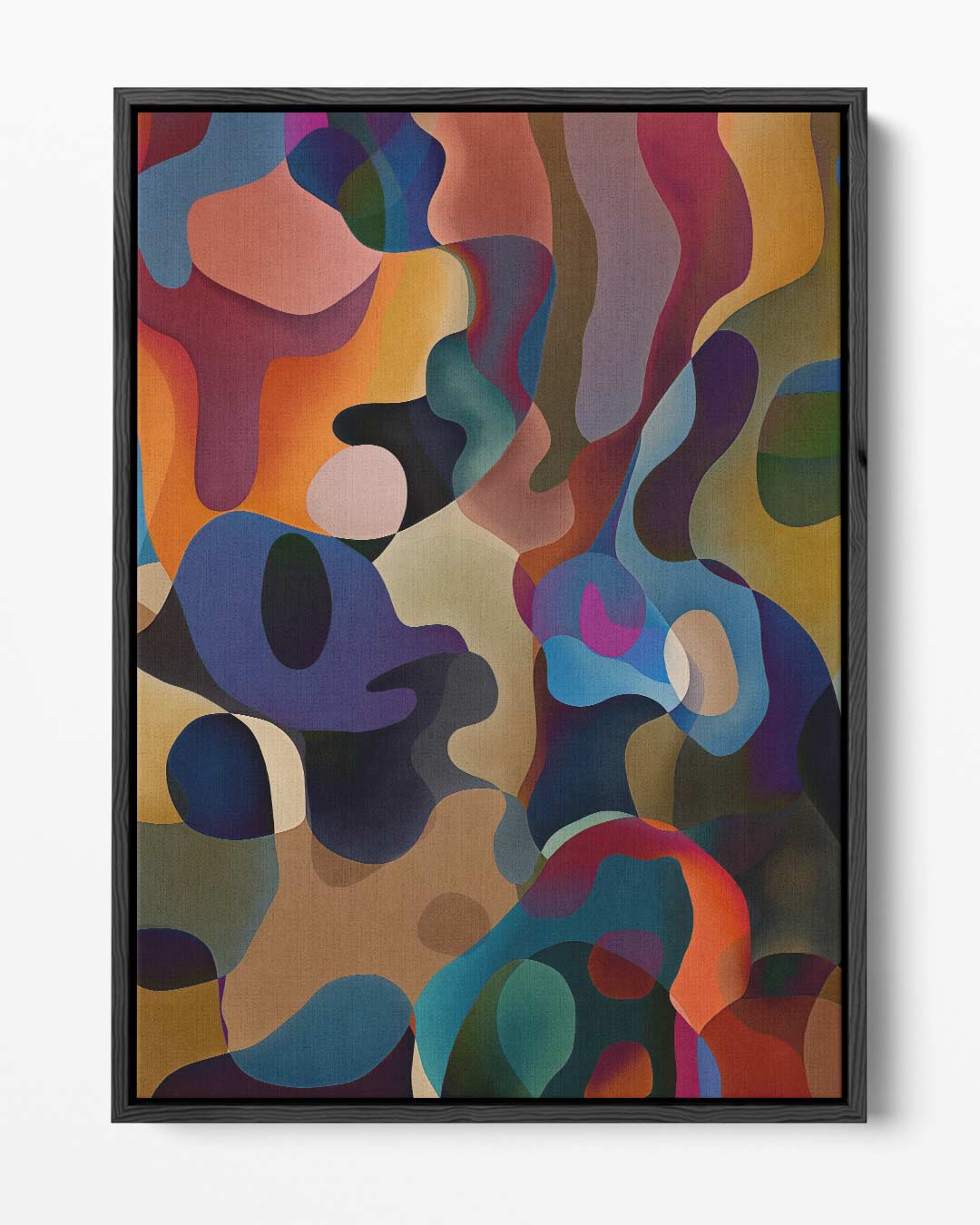 Kleurrijke Dans van Abstracte Vormen – portret kunstwerk als wanddecoratie