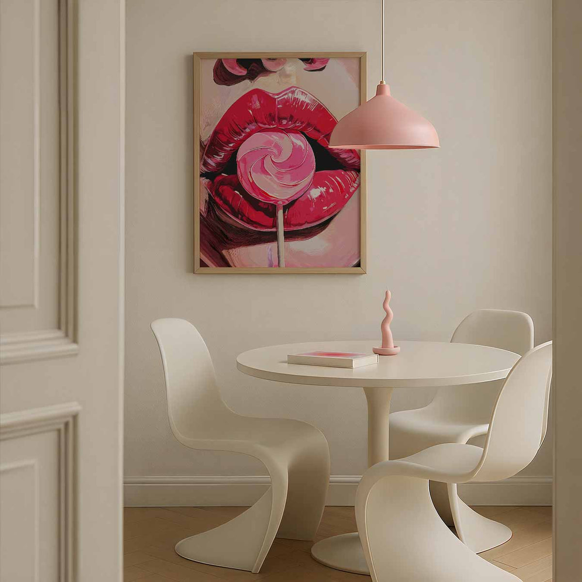 Pop Art Lolly Lips – zomerse poster in staand formaat
