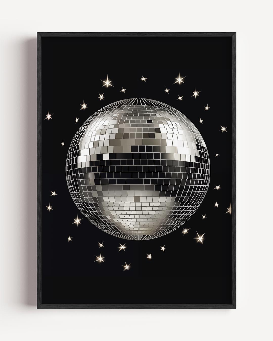 Glinsterende Disco Bal – kerst portret poster als wanddecoratie