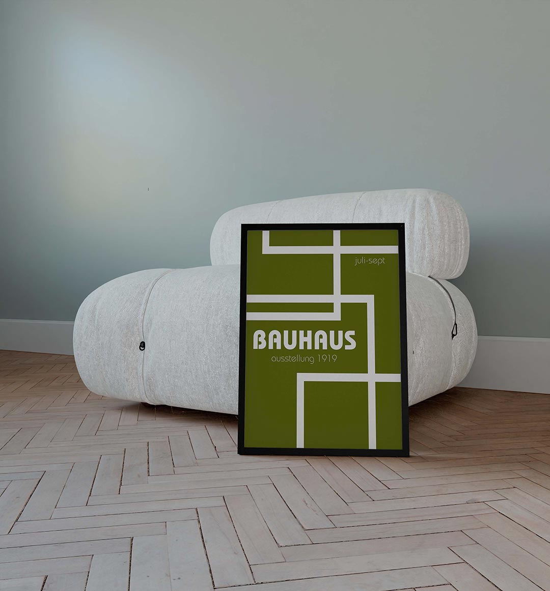 Lijnen en vlakken – geometrische poster in Bauhaus-stijl van WallArtistic