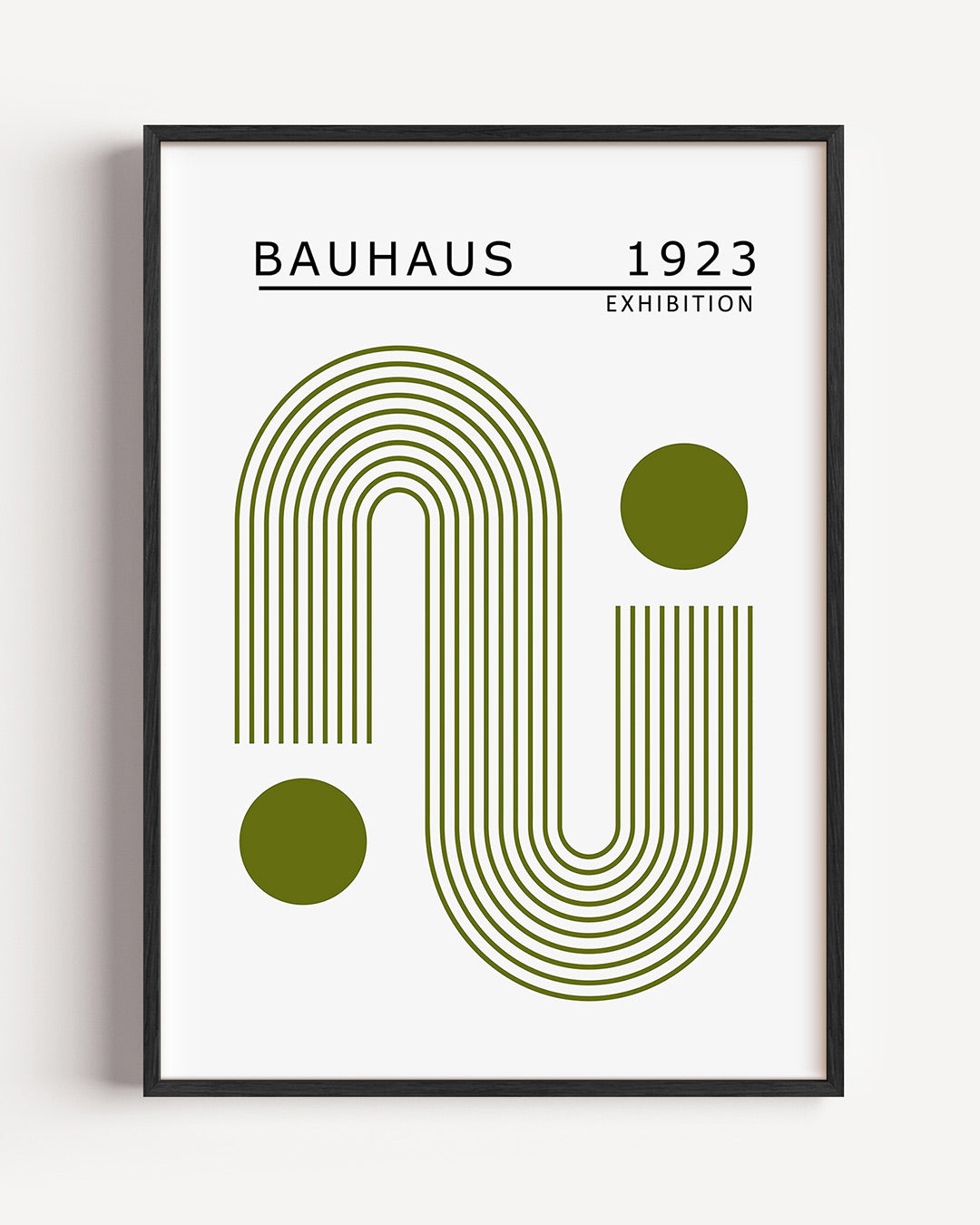 Lijnen en cirkel – staande Bauhaus poster als wanddecoratie