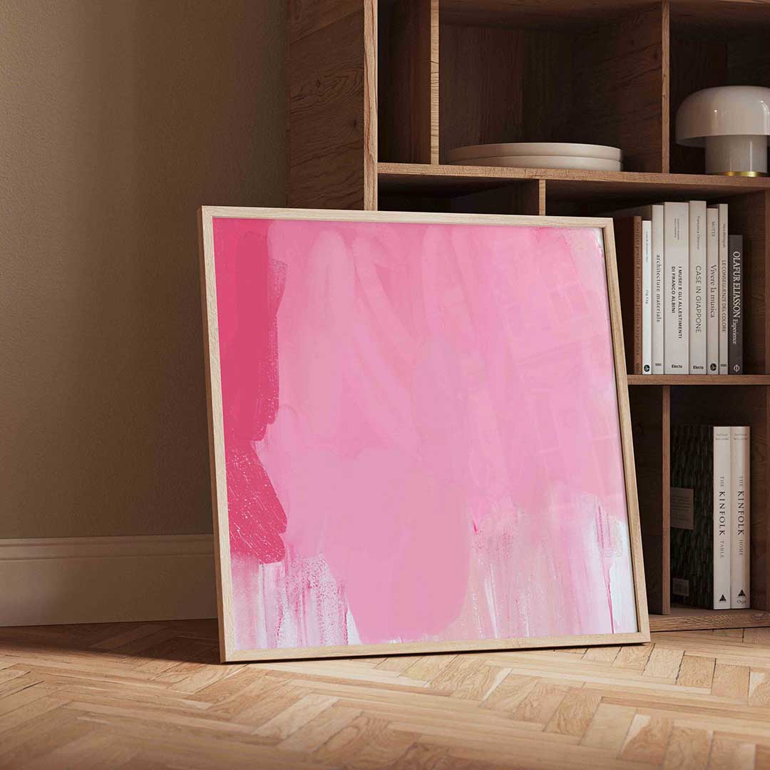 Roze abstracte vormen – moderne wandkunst met kleur en vormen als poster
