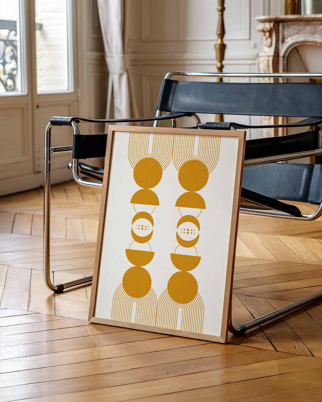 Retro Chic Geometrische – staande abstracte wanddecoratie van WallArtistic