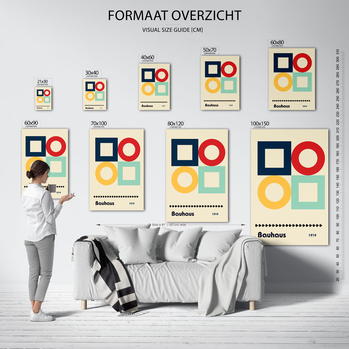 Vorm en kleur – geometrische poster in Bauhaus-stijl van WallArtistic