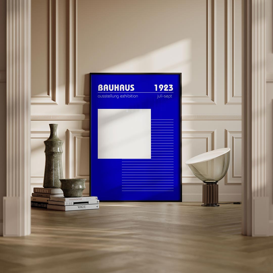 Lijnen en vlakkenspel – moderne Bauhaus wandkunst als poster