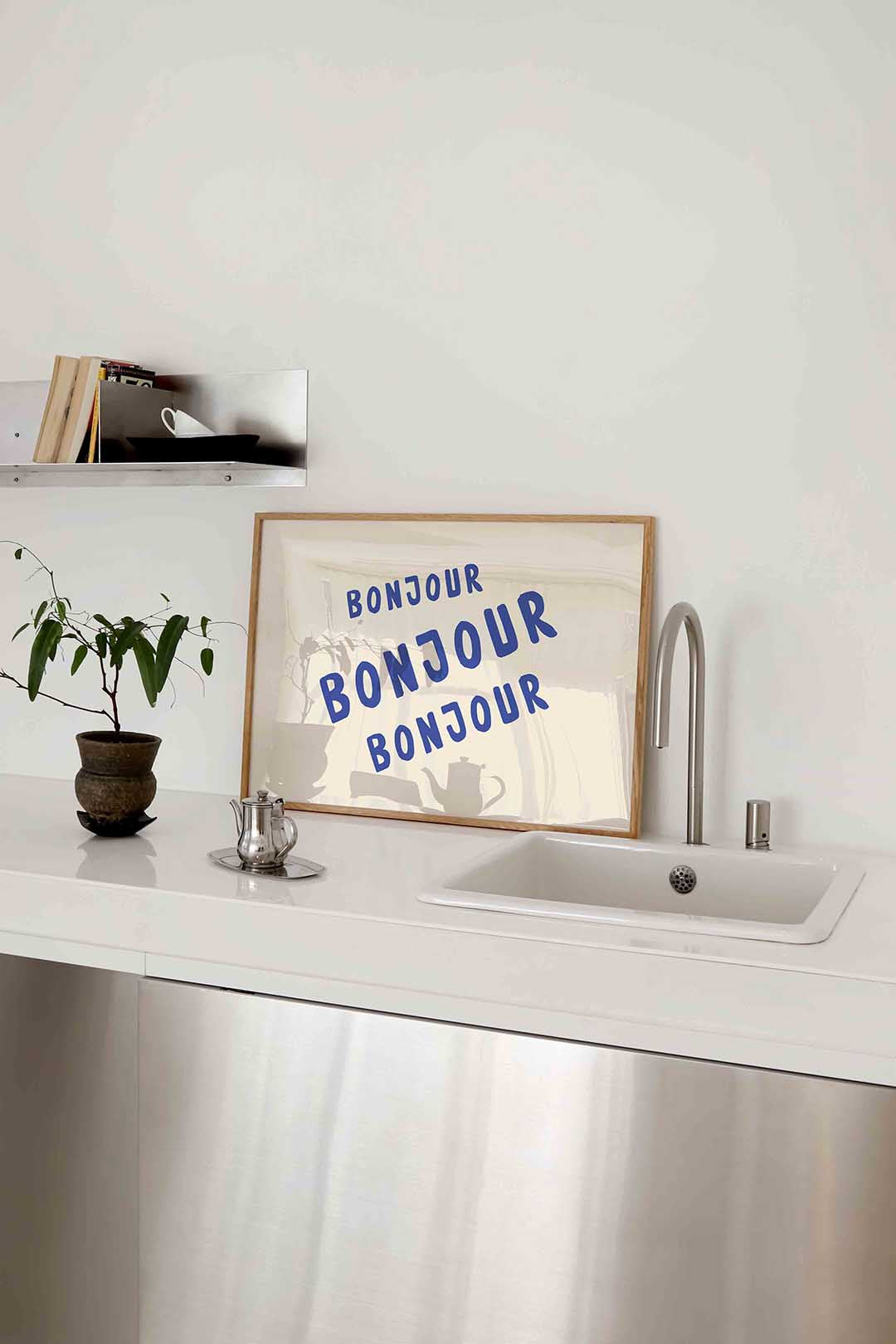 Bonjour herhaling – keukenposter in liggend formaat