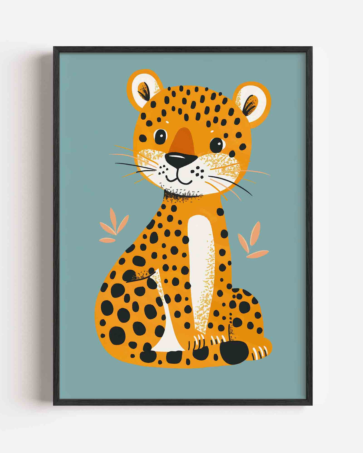 Schattige luipaard – kids portret poster als wanddecoratie