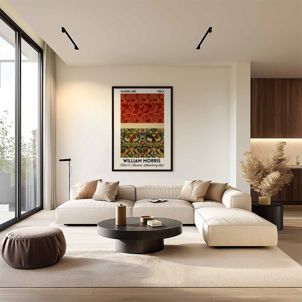 Klassieke Kunst - Vogels en Anemonen – staand kunstwerk voor modern interieur