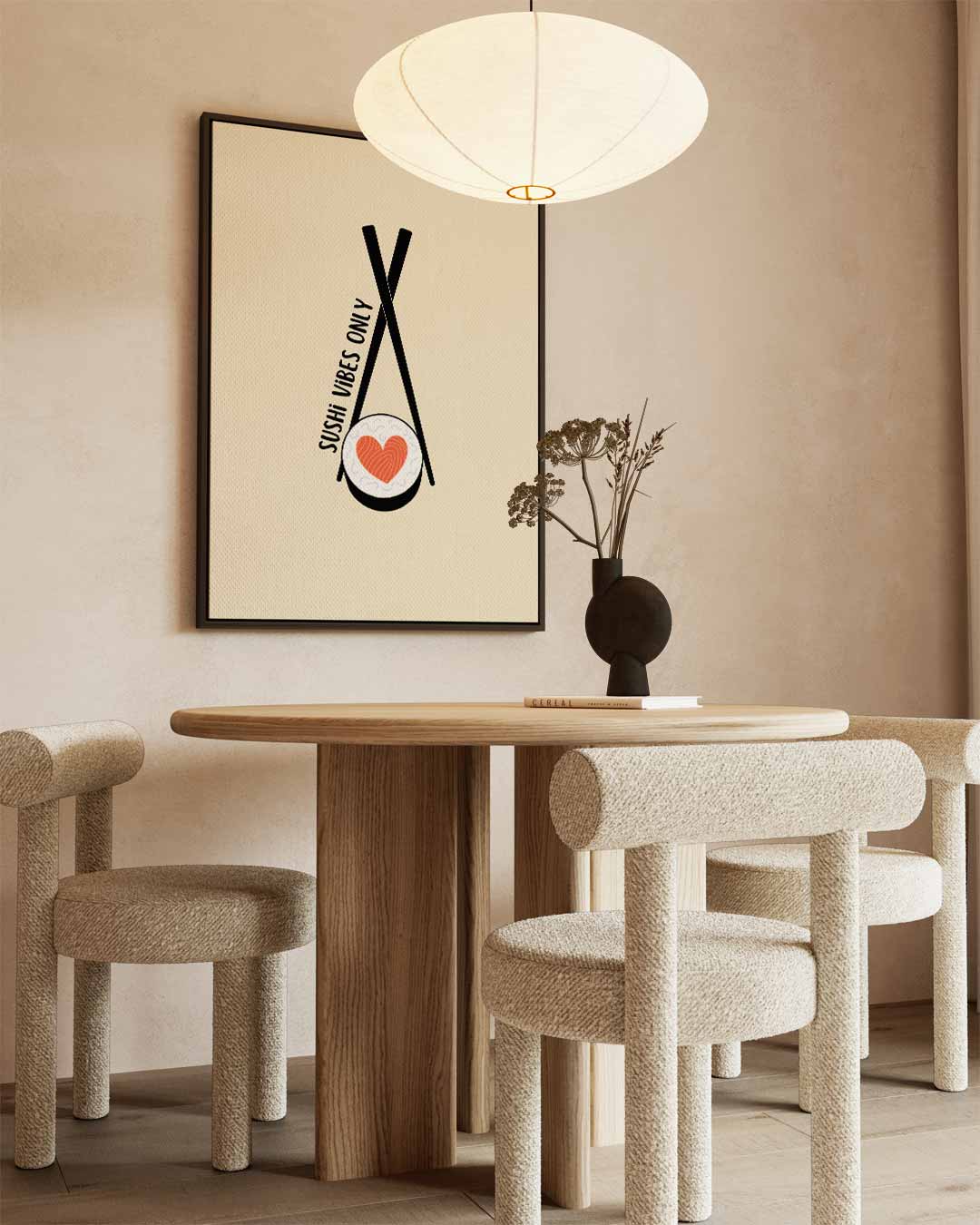 Sushi Vibes Only Poster – canvas wanddecoratie in portret formaat
