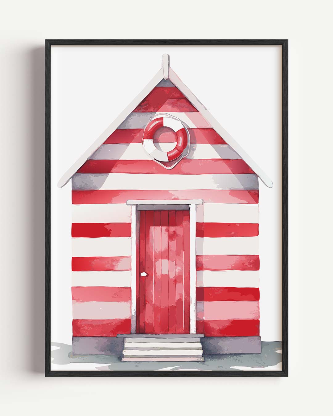 Strandhuisje – zomer portret poster als wanddecoratie