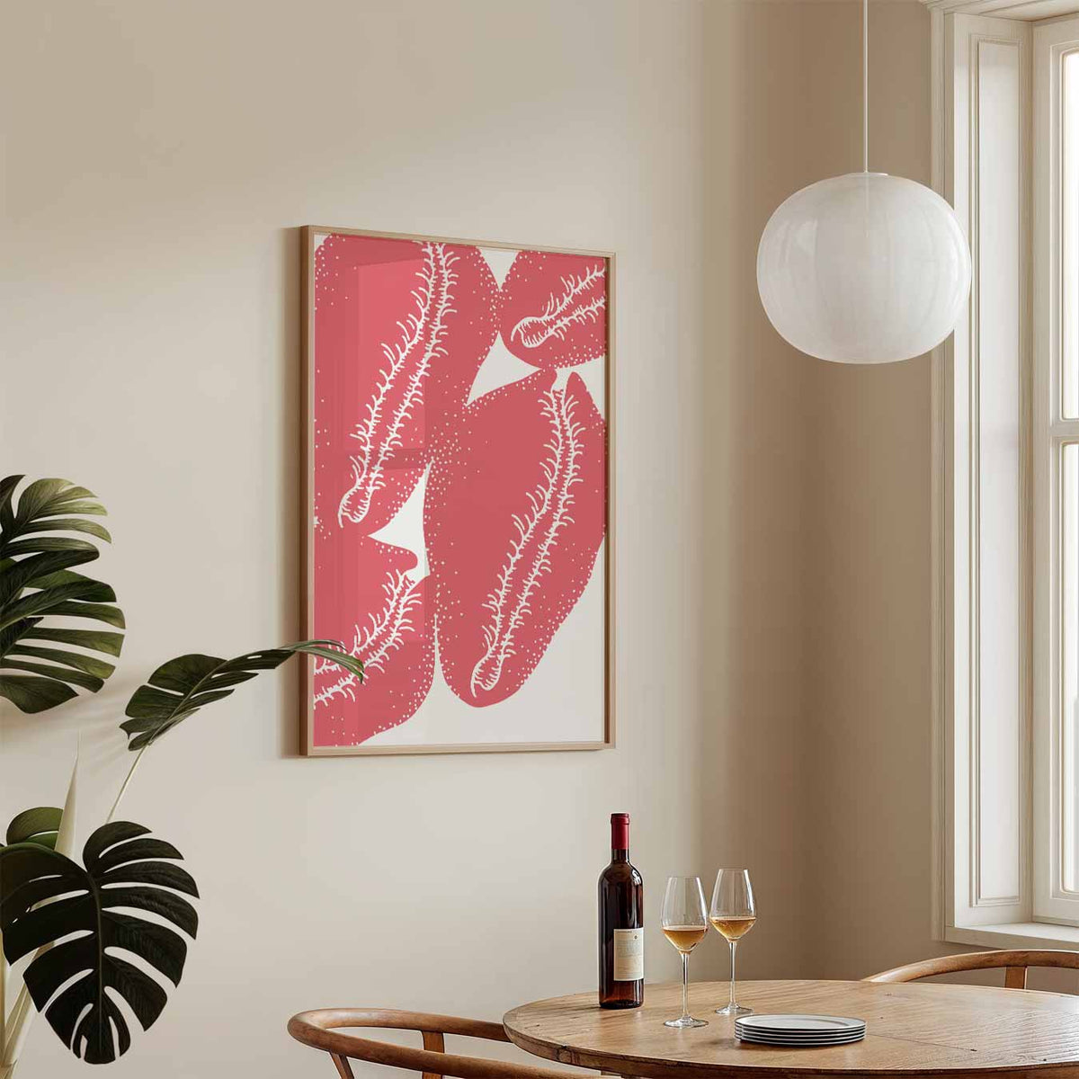 Bloeiende Flora Kunstposter – zeedieren poster in staand formaat