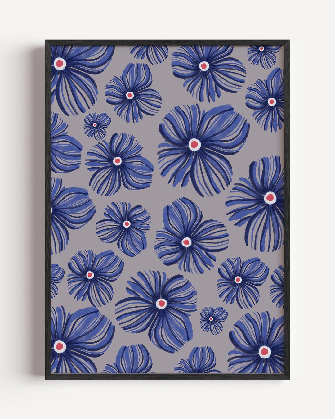 Blauwe Bloemenpracht – moderne portret poster als wanddecoratie