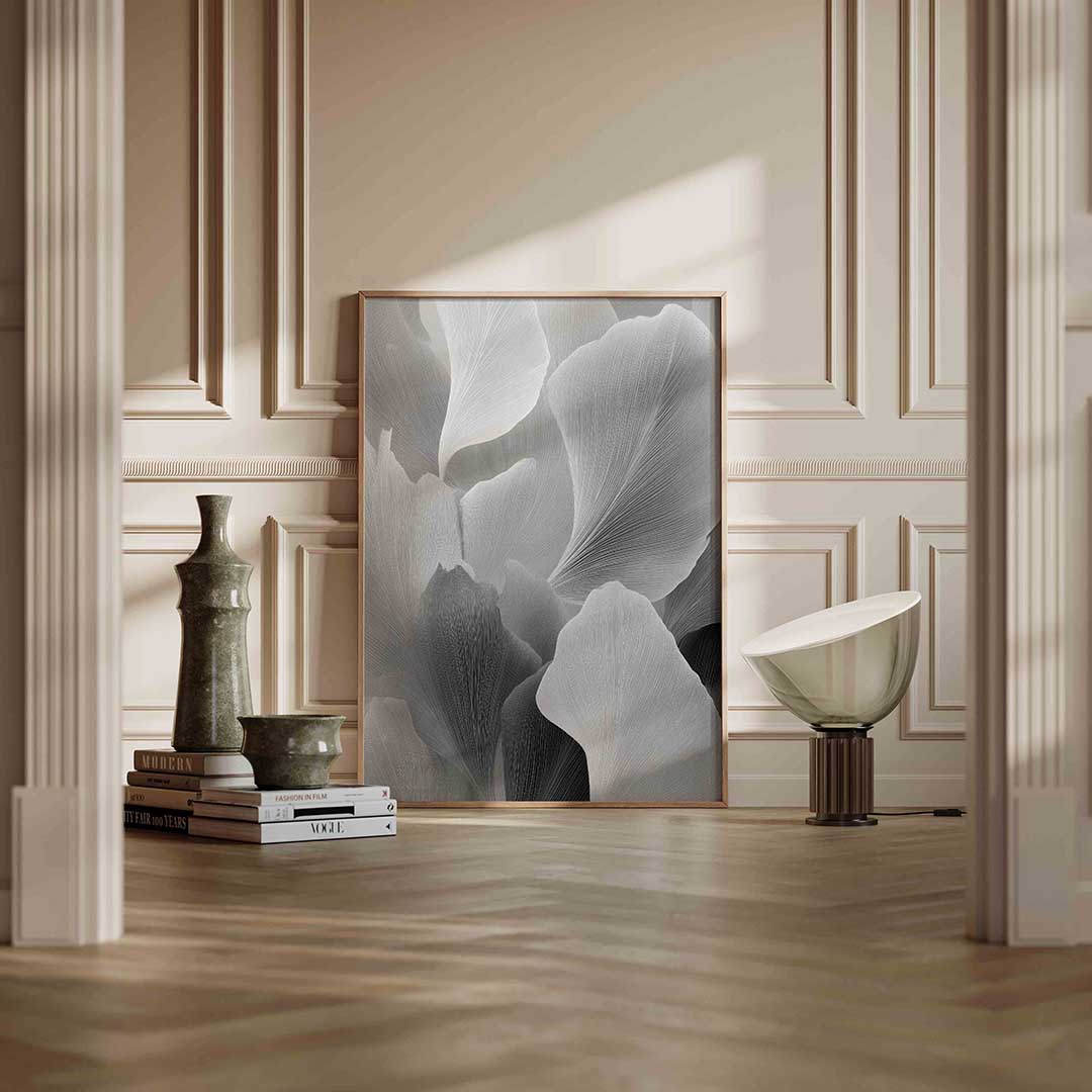 Abstracte bladeren – staande abstracte wanddecoratie van WallArtistic