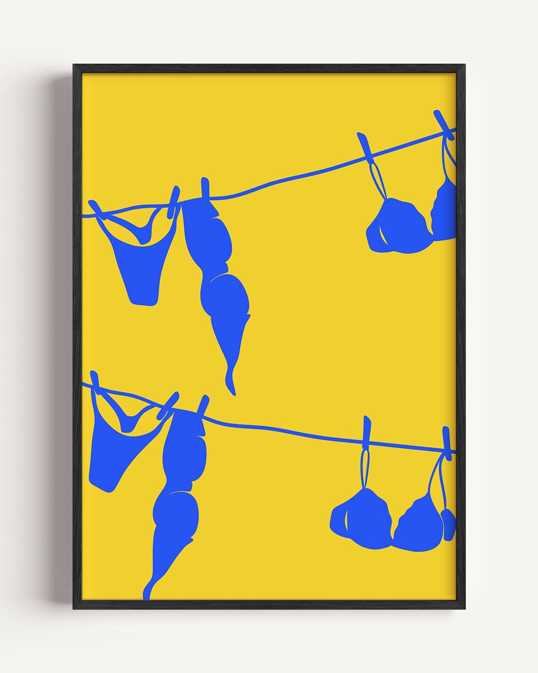 Vrolijk Lingerie aan de Lijn – zomer portret poster als wanddecoratie