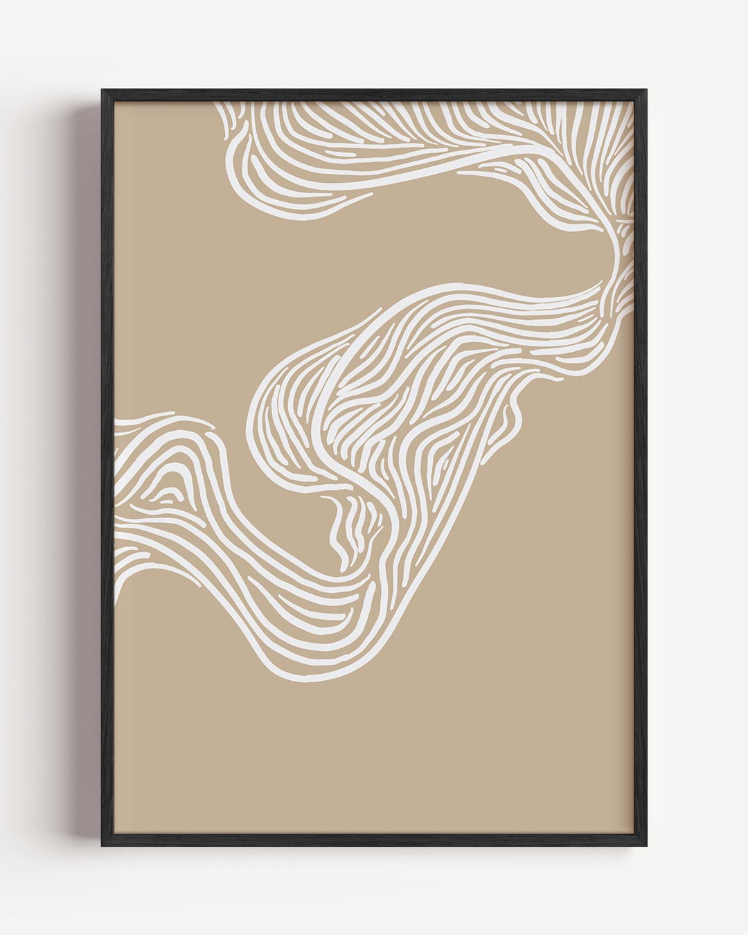 Organische Lijnkunst – abstracte portret poster als wanddecoratie
