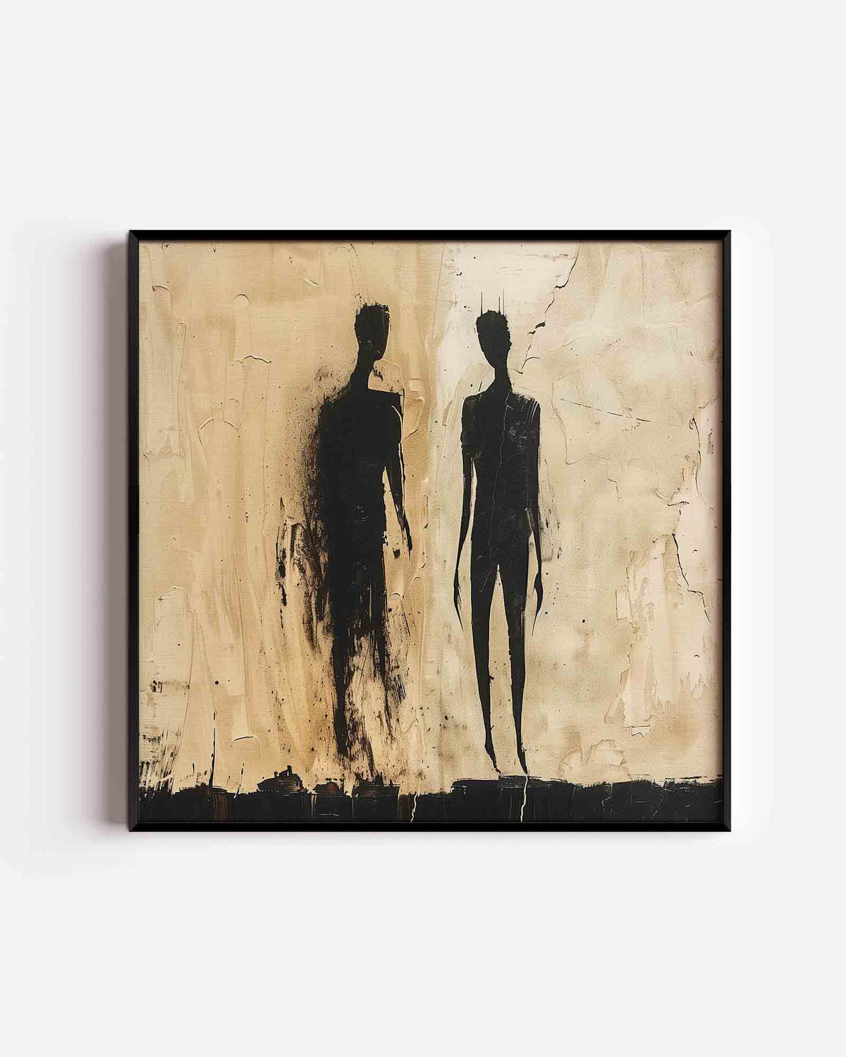 Twee silhouetten – abstracte vierkante poster als wanddecoratie