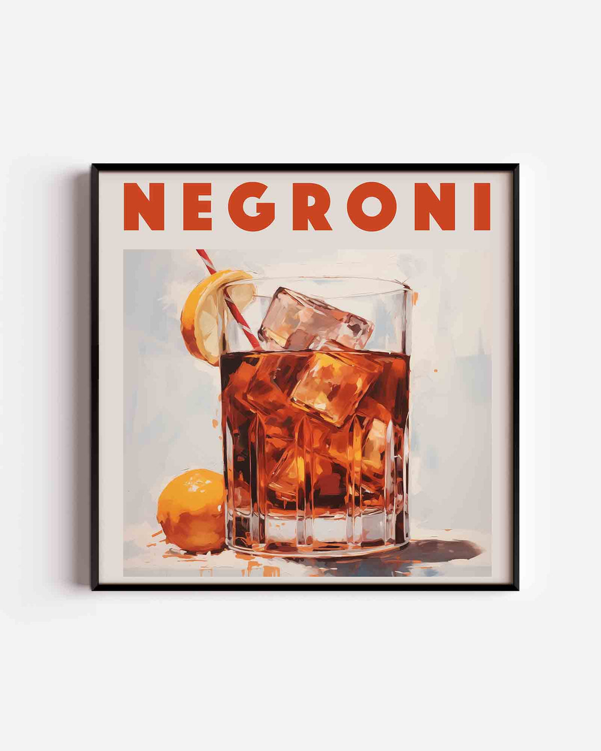 Negroni cocktail – keuken vierkante poster als wanddecoratie