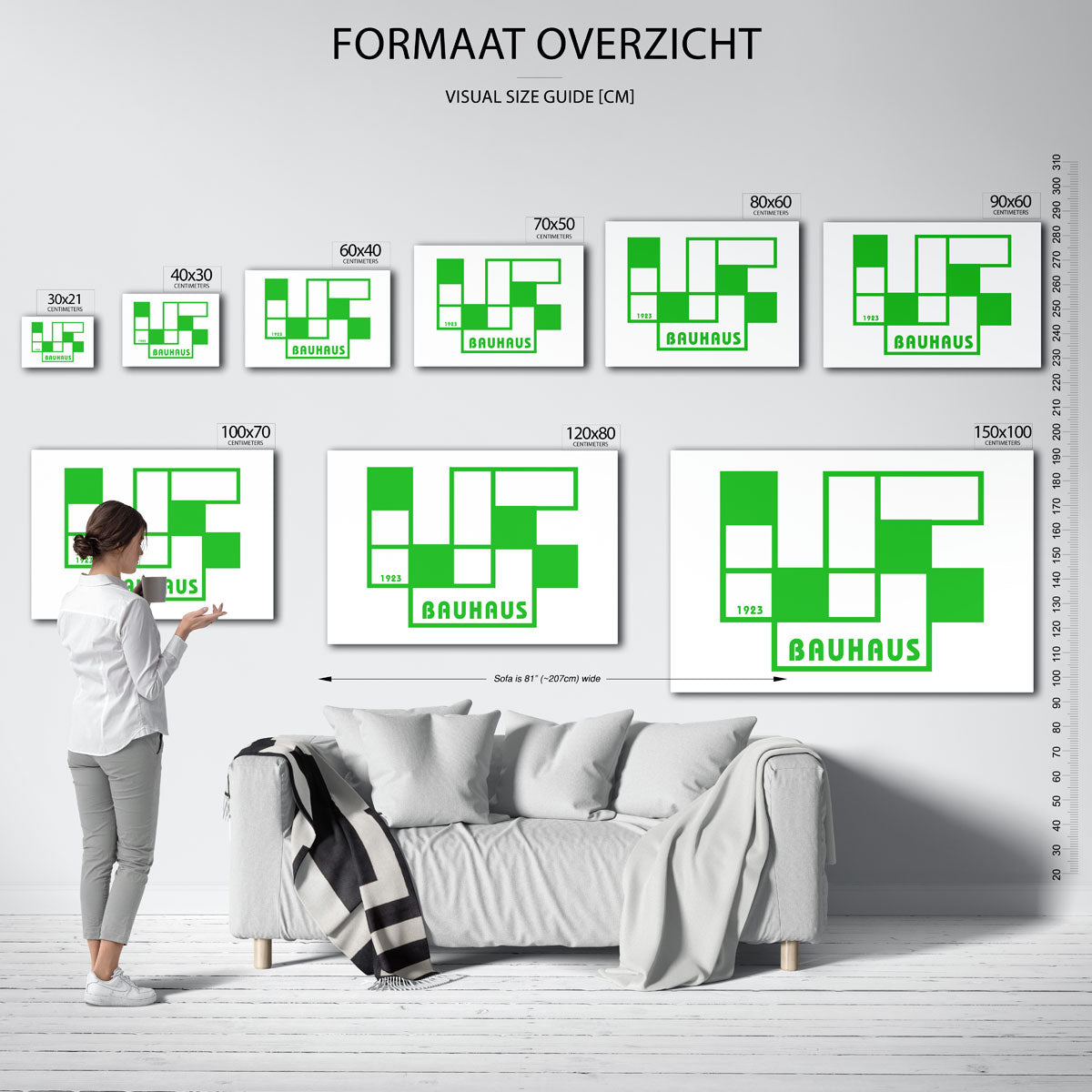 Geometrische vlakverdeling – Bauhaus poster als geometrische wanddecoratie