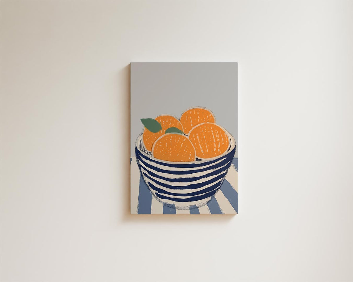 Zomerse Citrus in Streepjeskom – portret kunstwerk als wanddecoratie, afbeelding 15
