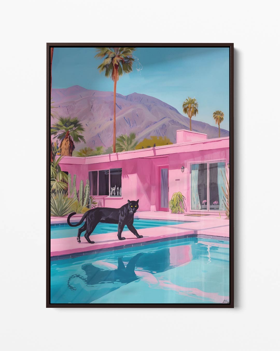 Zonnige Droom met Panter – portret kunstwerk als wanddecoratie