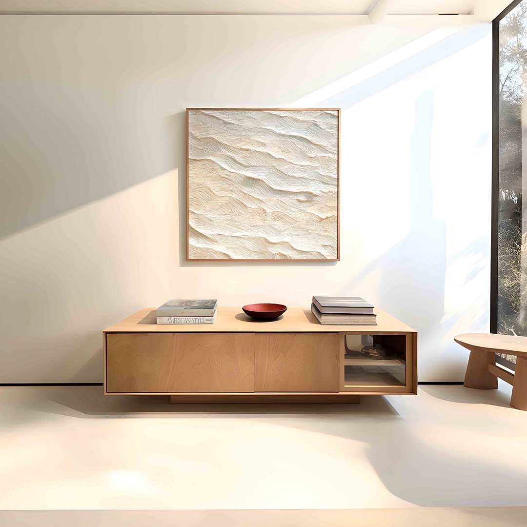 Beige textuur – vierkante abstracte wanddecoratie van WallArtistic