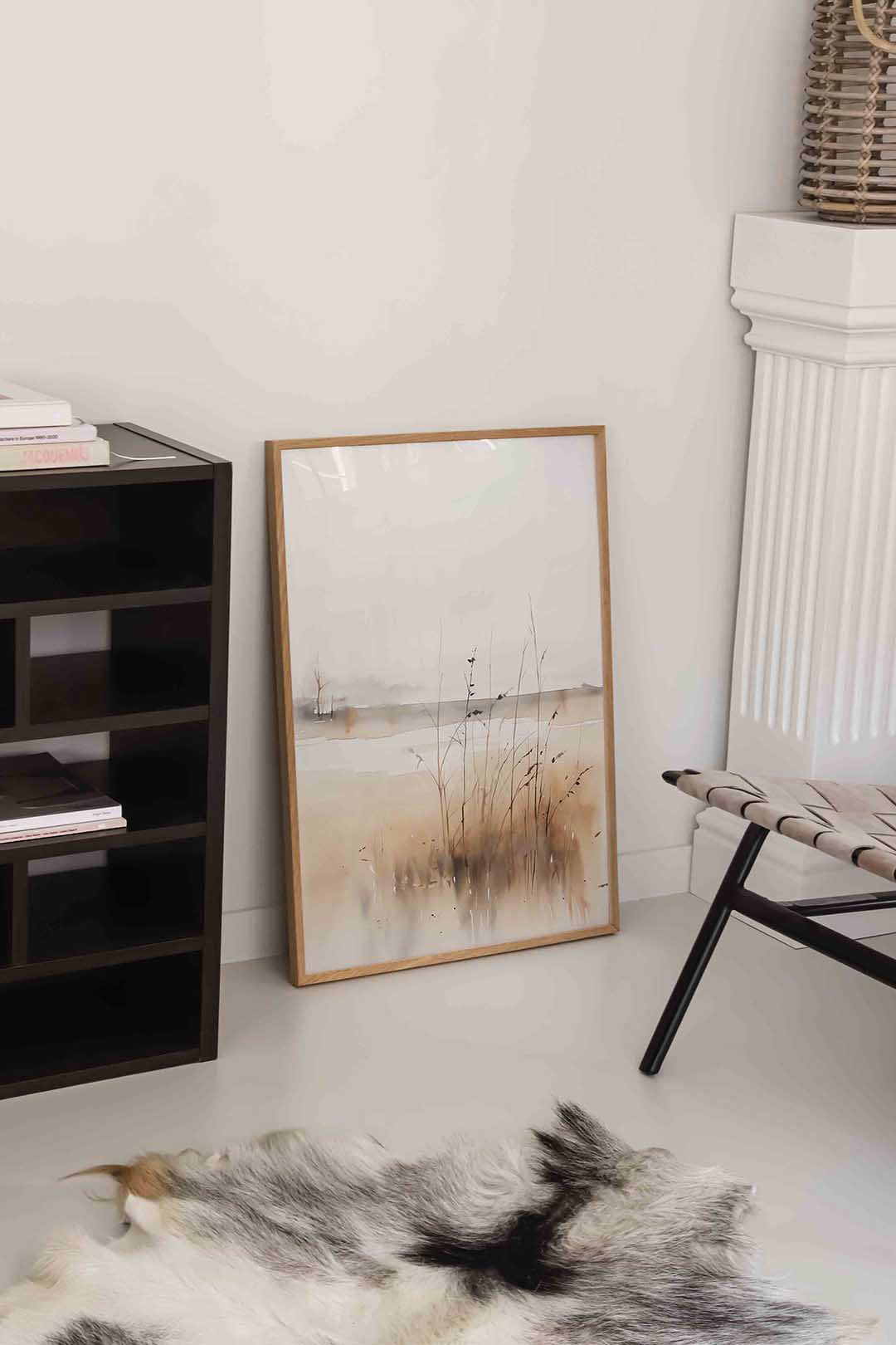 Landschap met riet – natuurlijke wandkunst als portret poster